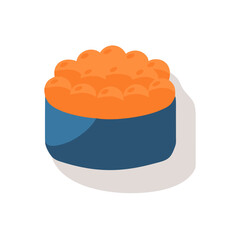 Gunkan sushi with bright orange roe topping