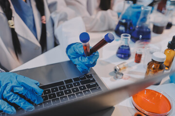 Modern Empty Science Laboratory With Microscopes, Test Tubes And Other Laboratory Equipments