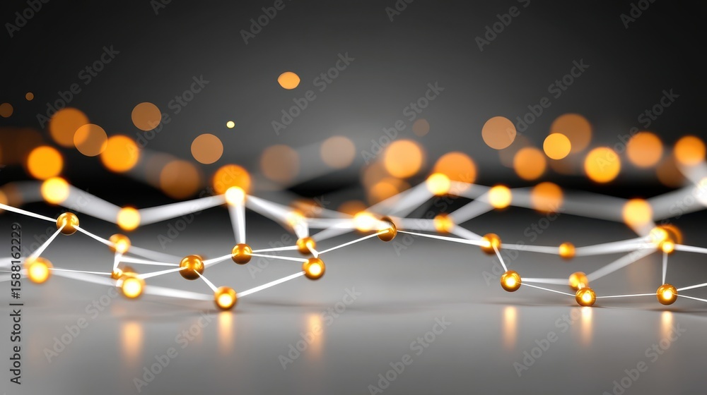 Aufkleber abstract digital grid with glowing connection points