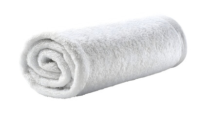 Rolled White Towel, isolated on transparent background