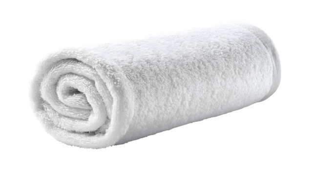 Rolled White Towel, isolated on transparent background