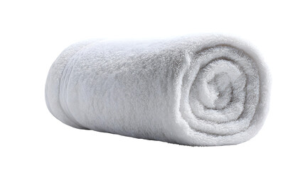 Rolled White Towel, isolated on transparent background