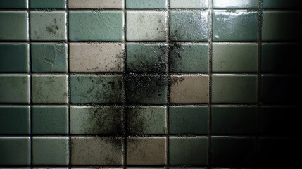 Dirty tiled floor, dark stain, grunge texture, background, design