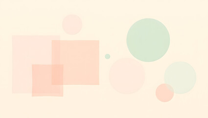 Abstract geometric shapes in soft pastel colors. Simple design with circles and squares.  