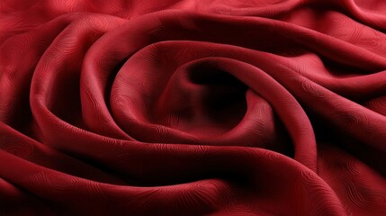 Red silk fabric swirl texture background