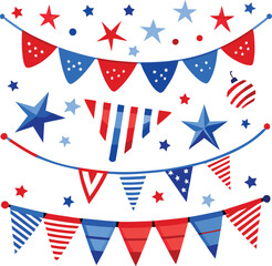 Fototapeta premium USA Flag: A patriotic vector illustration of stars and stripes, perfect for a Fourth of July independence day celebration