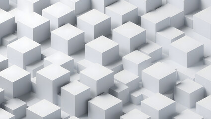 Abstract pattern of white cubes forming an intriguing arrangement