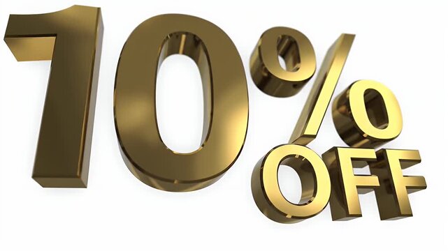 Gold 70 Percent Off Sale Discount Promotion