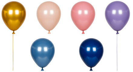 A vibrant arrangement of colorful balloons in various shades, perfect for celebrations, set against a clean background