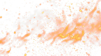 flying glowing fire particles isolated on white or transparent png