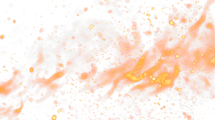 flying glowing fire particles isolated on white or transparent png