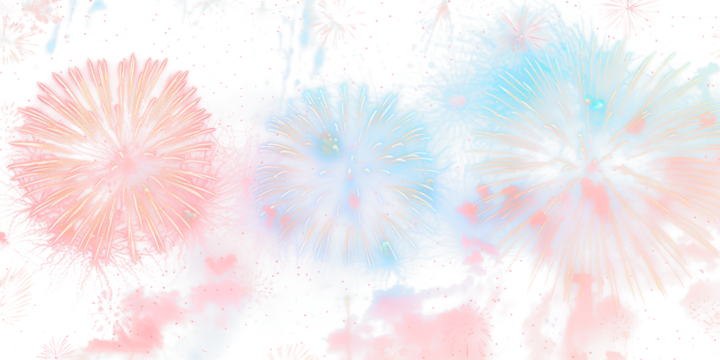 silvester new year fireworks texture isolated on white or transparent png