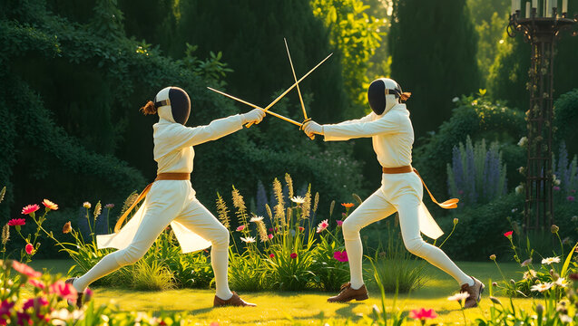 Fencer with Blades of Grass
