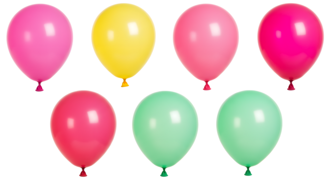 A vibrant display of colorful balloons in various shades, floating cheerfully against a plain background, perfect for celebrations