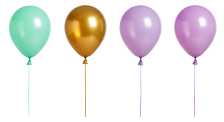 A vibrant display of colorful balloons in various shades, symbolizing celebration and joy against a plain background