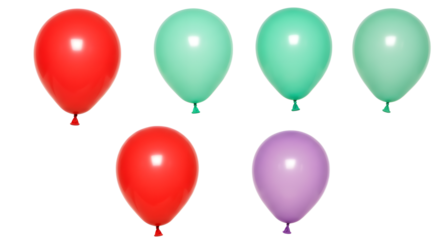A vibrant array of colorful balloons floating against a clear background, perfect for celebrations and events