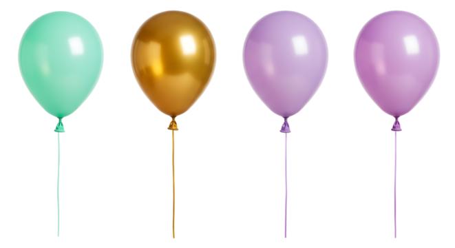 A vibrant display of colorful balloons in various shades, symbolizing celebration and joy against a plain background