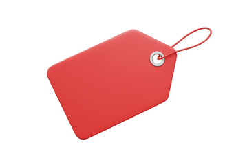 Isolated Blank Red Price Tag for Retail Sale