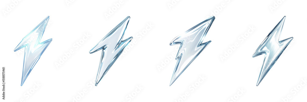 Poster lightning bolt icon set. energy and power symbol collection isolated on transparent background