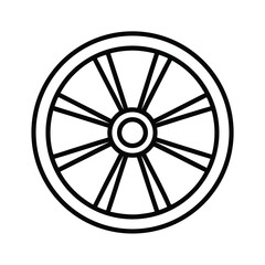 Fototapeta premium black and white wagon wheel vector illustration