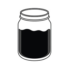 black liquid in glass jar vector stock illustratio