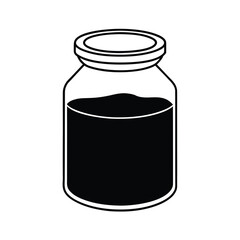 black liquid in glass jar vector stock illustratio