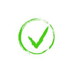  Green  hand drawn check mark, green check mark icon in circle