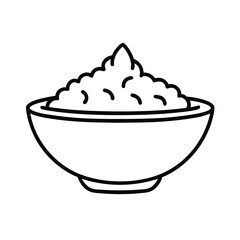 bowl of food illustration simple line art design
