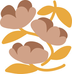 Stylized Floral Arrangement in Earthy Tones