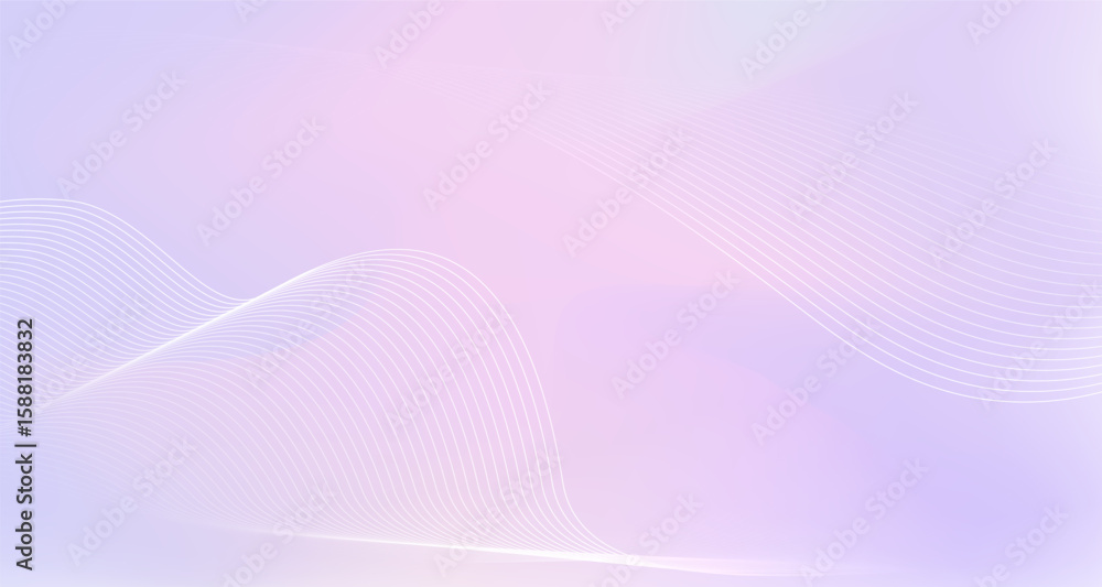 Poster soft purple abstract background with smooth gradient waves and minimal line pattern