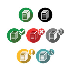 Set of Document Paper Sheet Icons