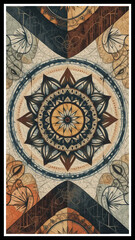 Mandala. Decorative pattern for printing on wall decorations, covers, leaflets, business cards, wallpapers, fabrics. Oil painting