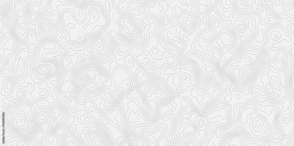 Fototapete abstract modern stylized topo contour line topographic map lines pattern on a white background creat