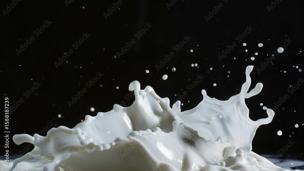 Aufkleber the dynamic action of a splashing milk drop.