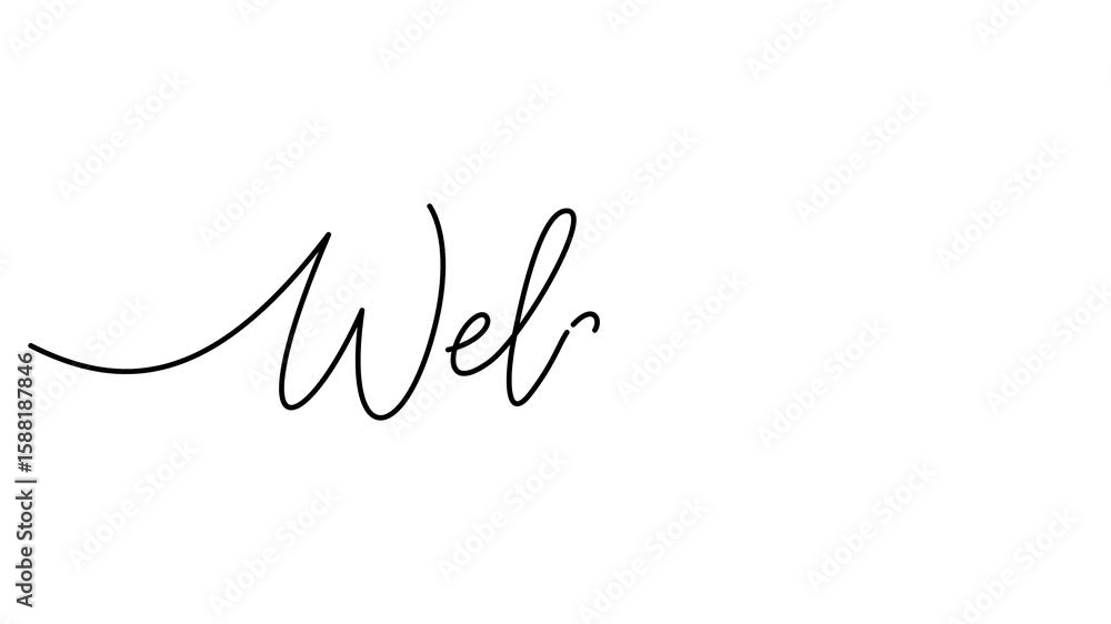 Poster animation of a single line drawing of the word 