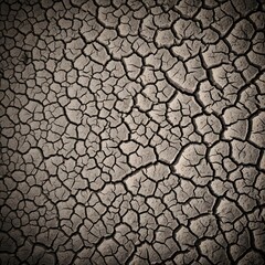 Fototapeta premium Arid Earth Cracked by Drought, a Stark Visual of Climate Change and Water Scarcity, Reflecting Environmental Degradation and Desolation