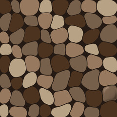 Stone Pattern with Brown Pebbles in Earth Tones