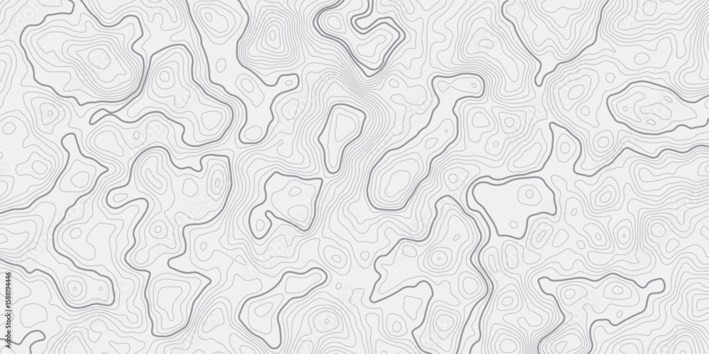 Fototapete abstract modern stylized topo contour line topographic map lines pattern on a white background creat