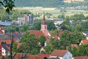 Treuchtlingen - Markgrafenkirche vom Perlachkeller gesehen