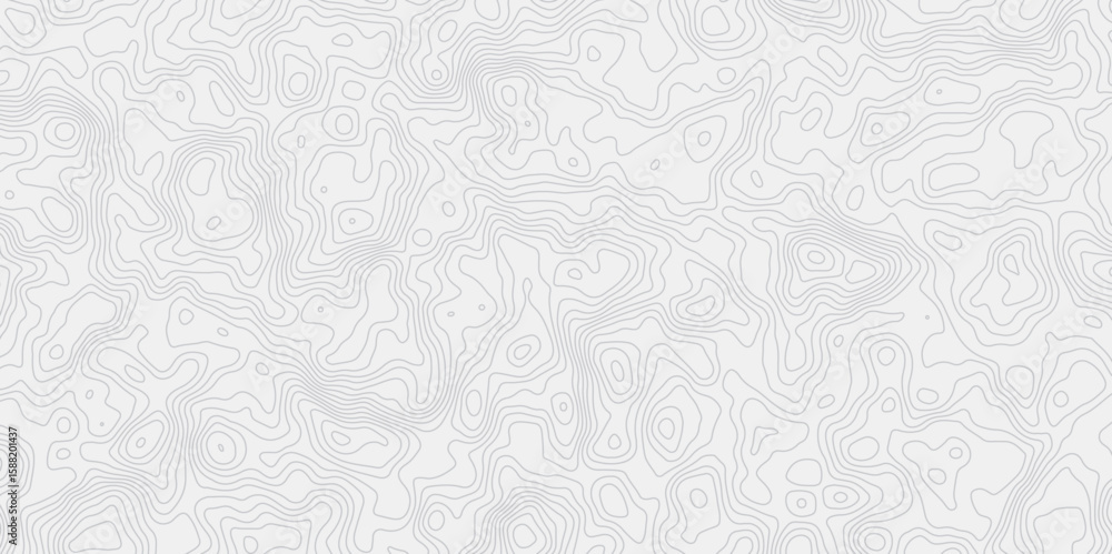 Poster minimalist white background with contour lines with geographic mapping contour line creating an abstract topographic map design effect.
