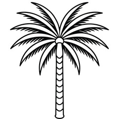 Obraz premium Tropical Palm Tree Outline Vector Graphic Design Element for Summer Beach Holidays