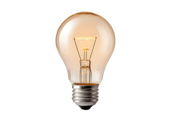 Light bulb classic style, isolated on a white background, in a simple style, with a transparent PNG format. 