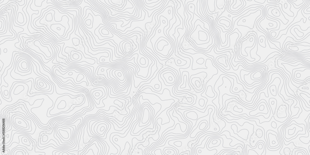 Poster minimalist white background with contour lines with geographic mapping contour line creating an abstract topographic map design effect.
