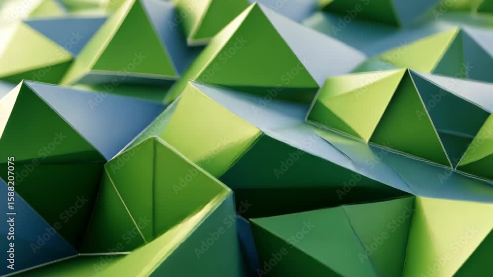 Aufkleber green low poly geometric background render with seamless texture and depth, green low poly geometric