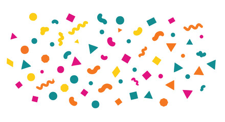 Vibrant Confetti Geometric Shapes Abstract Festive Background