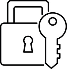 Symbol of Key with Lock for Graphics, Concept, Apps