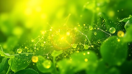 Abstract representation of magnesium-rich food with vibrant green hues and sparkling particles, symbolizing hidden nutritional power.