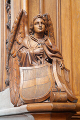 Bratislava - Tha angel  carved symbolic sculpture from  from St. Martins cathedral from 19. cent