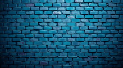 Textured Brick Wall: An evocative view of a painted blue brick wall, where texture and depth creates an intriguing backdrop. Perfect for design templates and digital artwork needs.