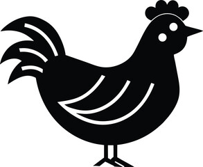 christmas chicken vector icon.
